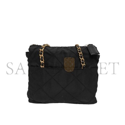 PRADA BLACK NYLON CHAIN CROSSBODY BAG 1BD647 (20.5*19.5*6cm) 